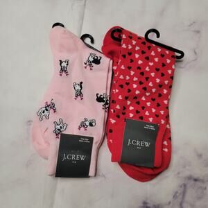 J.crew 2 pack Red and Pink Patterned Socks